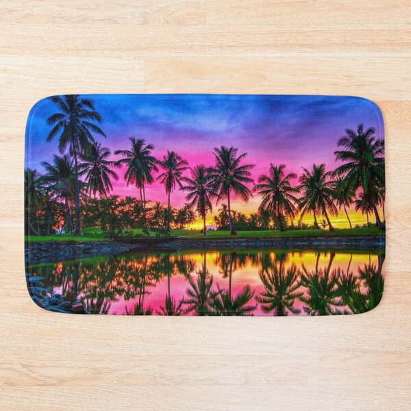 Item preview, Vibrant Evening Sunset X Palm trees and Lakeside view  designed and sold by lifestylein.