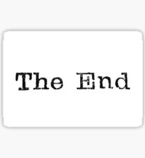 A close up image of the words "The End" from a typewriter Sticker