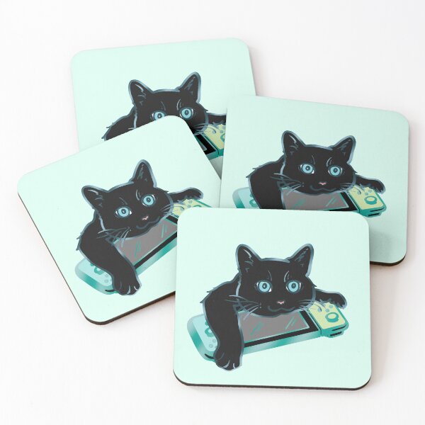 Item preview, Gamer kitty (midnight obsidian) designed and sold by LoliveArts.