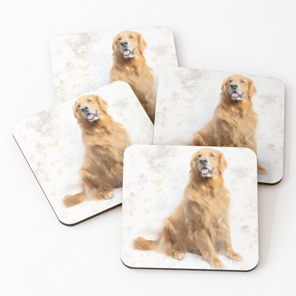 Item preview, Golden Retriever mixed media artwork designed and sold by OByD.