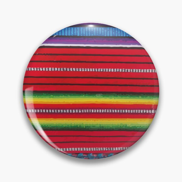Item preview, Red stripe vibrant mexican fabric Red Mayan fabric traditional folk art designed and sold by T-Mex.