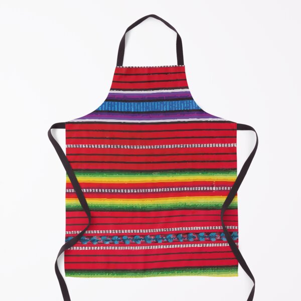 Item preview, Red stripe vibrant mexican fabric Red Mayan fabric traditional folk art designed and sold by T-Mex.