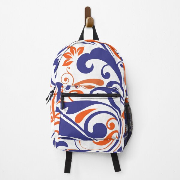Item preview, Blue And Orange Floral Leaf Pattern designed and sold by risingrocket.