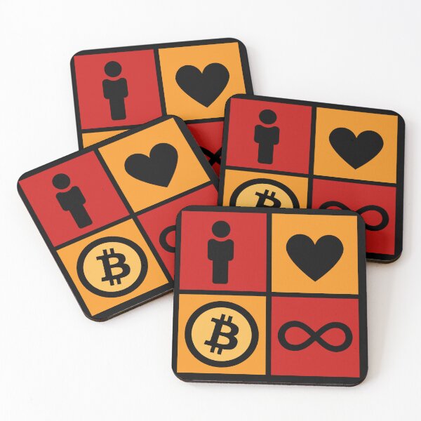 Item preview, Bitcoin Love in Squares, Black designed and sold by yashik.