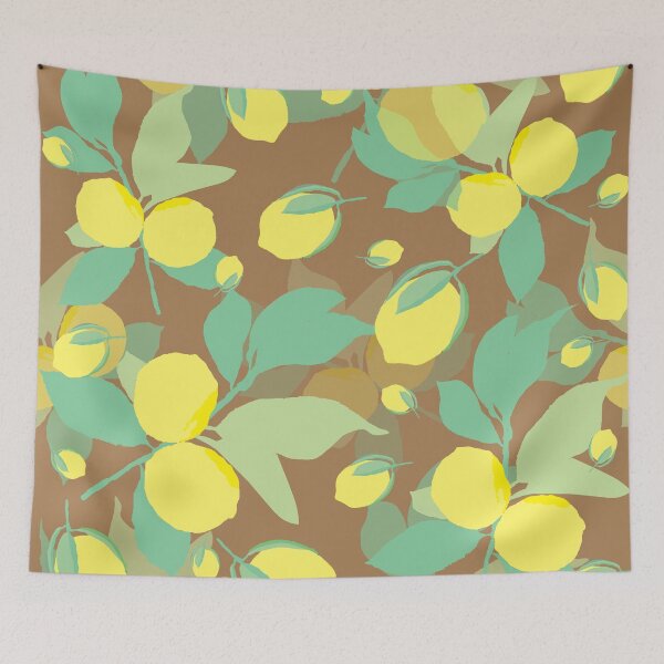 Item preview, Yellow Lemon With Brown Background Print. designed and sold by Print-Designs.