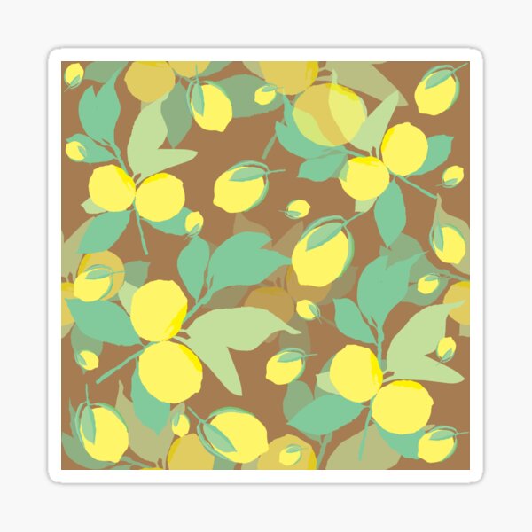 Item preview, Yellow Lemon With Brown Background Print. designed and sold by Print-Designs.