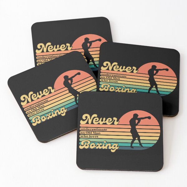 Item preview, never underestimate an old man who loves boxing retro vintage boxer fighter father's day gift designed and sold by Randa Ranmania.