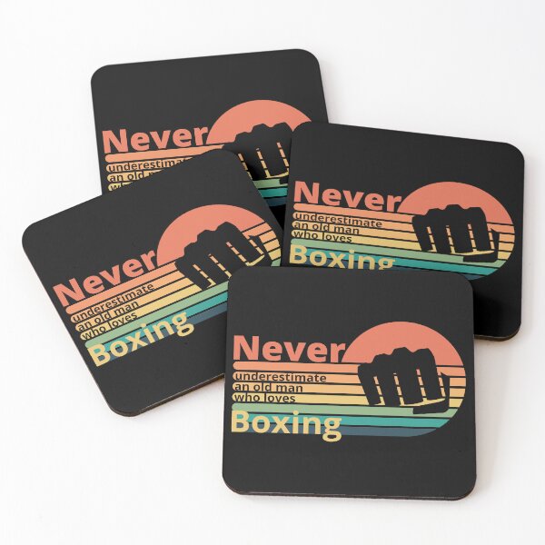 Item preview, never underestimate an old man who loves boxing retro vintage colors fathers day gift designed and sold by Randa Ranmania.
