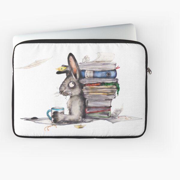 Busy Bunny | Cartoon Rabbit Working Day Laptop Sleeve
