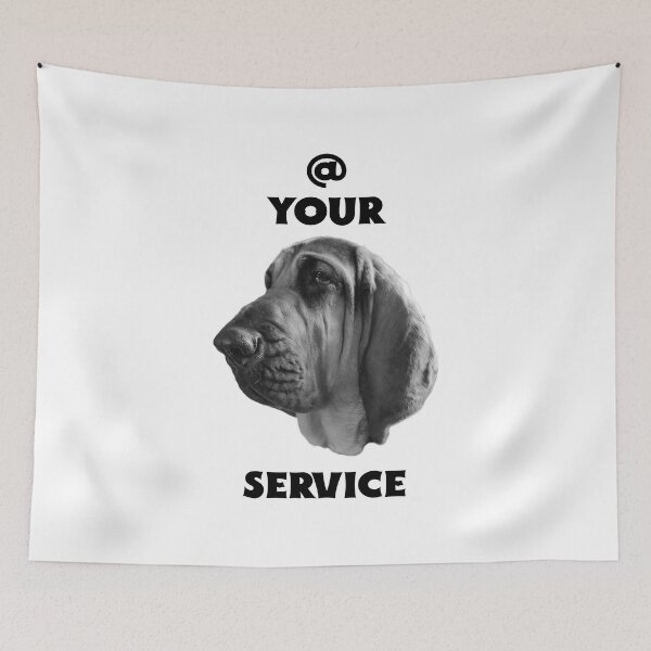 Item preview, Bloodhound dog mantrailing T-shirt K9 @ your service B&W designed and sold by MayaAndNora.