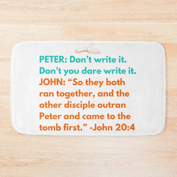 Item preview, Bible humor Peter and John John 20:4 Christian Bible jokes designed and sold by Emily Roberts.