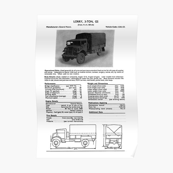 Lorry, 3-ton, General Service (GS) Poster
