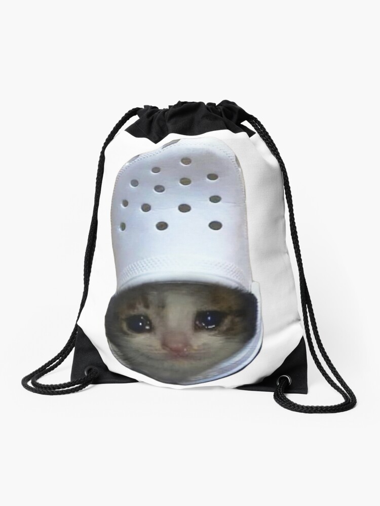 Croc Crying Cat Meme | Drawstring Bag