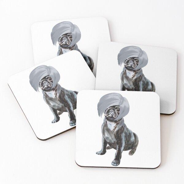 Item preview, Dog with a wig. Pug with a wig. Cute pug design for pug lovers everywhere designed and sold by Doggymadness.