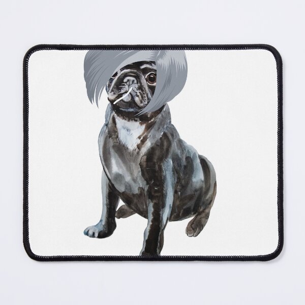 Item preview, Dog with a wig. Pug with a wig. Cute pug design for pug lovers everywhere designed and sold by Doggymadness.