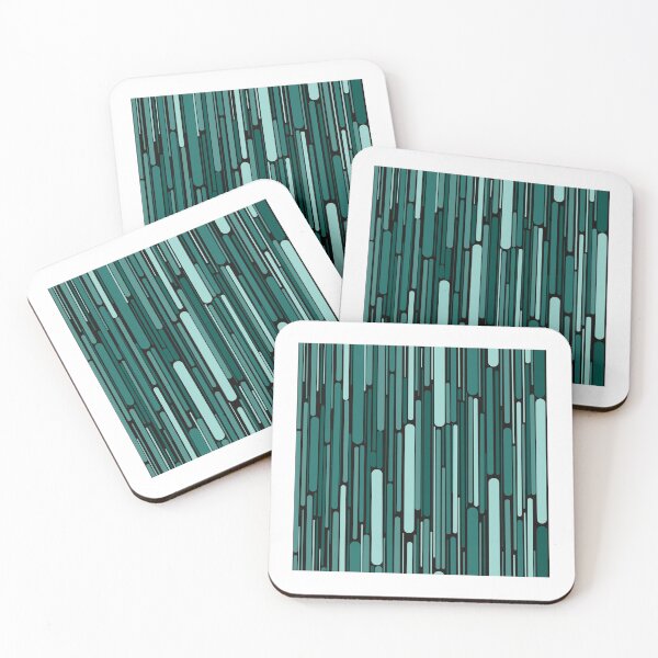 Item preview, Shades of Green with Black Vertical Pattern  designed and sold by Coop & Company Designs.