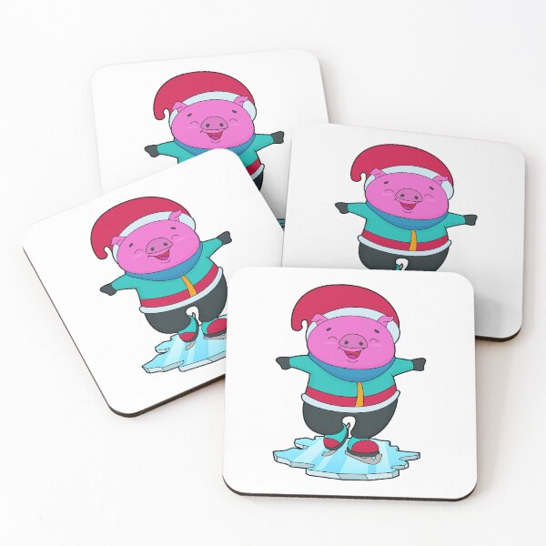 Item preview, Pig at Ice skating with Ice skates & Hat designed and sold by Snabdesign84.