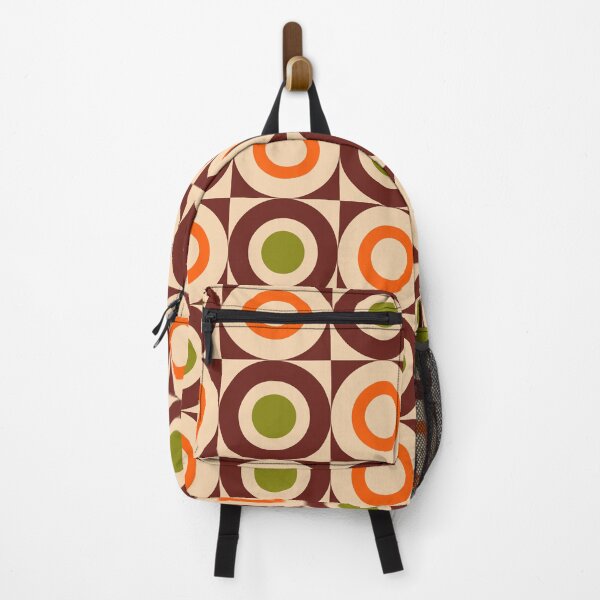 Item preview, Pop Art Square and Circle Pattern Green Orange Brown and Beige designed and sold by tonymagnerart.