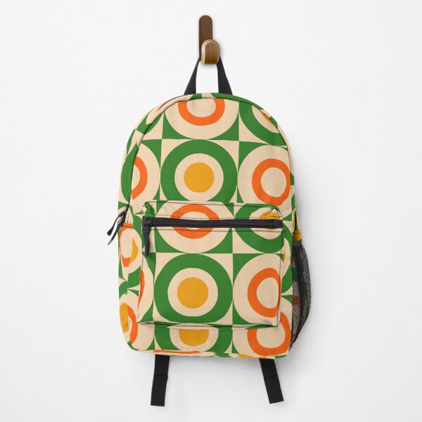 Item preview, Pop Art Square and Circle Pattern Green Orange Yellow and Beige designed and sold by tonymagnerart.