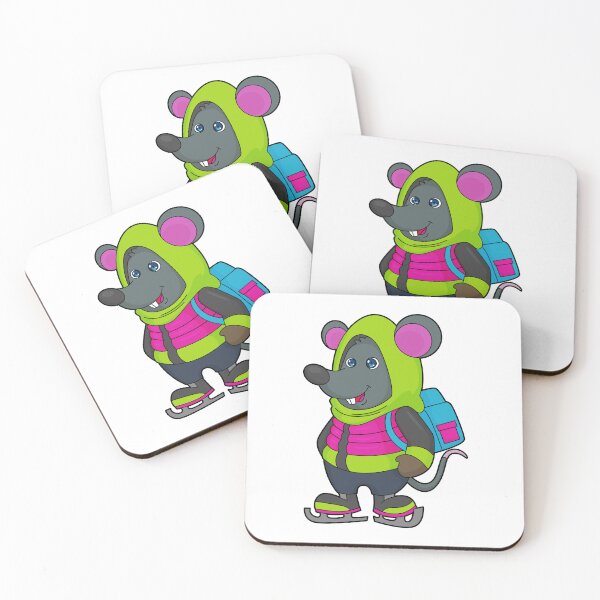 Item preview, Mouse at Ice skating with Ice skates & Backpack designed and sold by Snabdesign84.