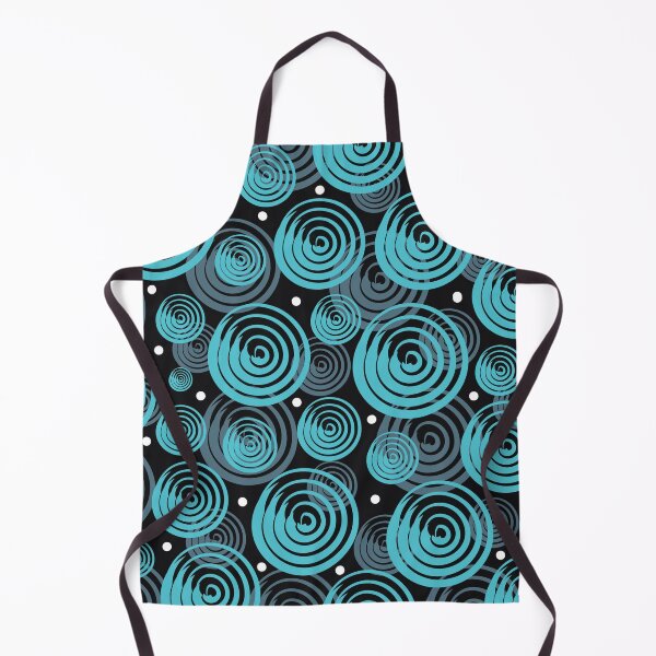 Item preview, Turquoise circles on black, abstract design pattern designed and sold by Becky Hunter.