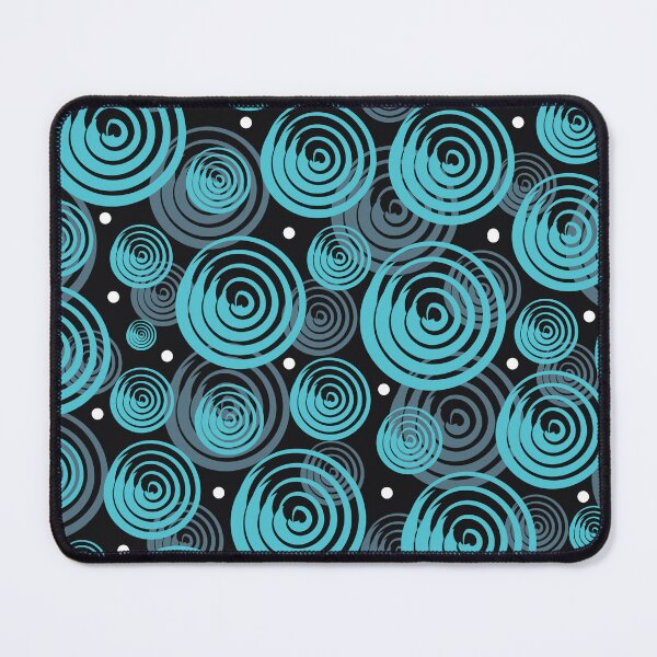 Item preview, Turquoise circles on black, abstract design pattern designed and sold by Becky Hunter.
