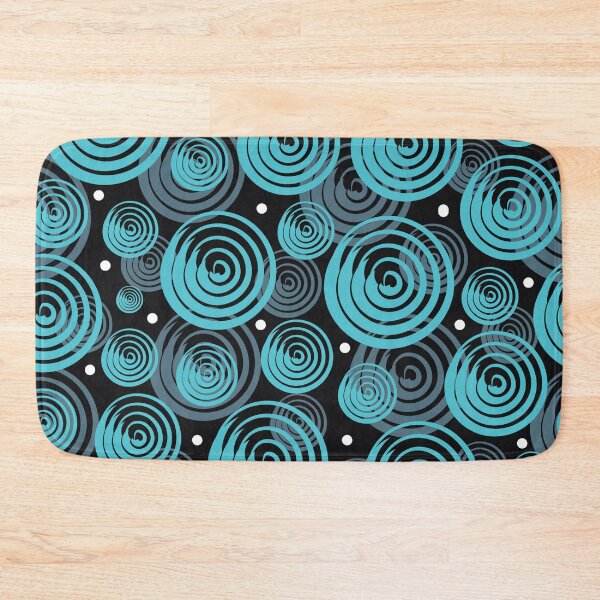 Item preview, Turquoise circles on black, abstract design pattern designed and sold by Becky Hunter.