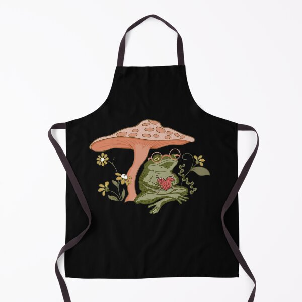 Artikelvorschau, Süße Frosch- und Pilzhauskröte, die Cottagecore strickt entworfen und verkauft von Dressed For Duty.