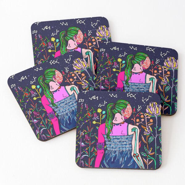 Item preview, Colorful Girl in stary night  designed and sold by GulayNoora456.
