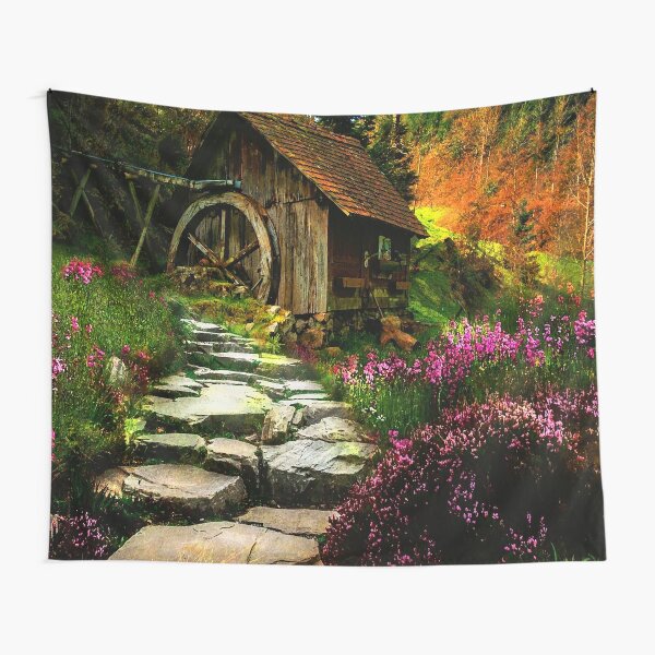 Water Mill Tapestry 