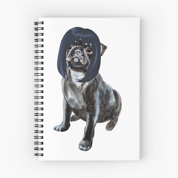 Item preview, Dog with a wig. Cute dog design. Pug with a wig. Dog with a curly wig. designed and sold by Doggymadness.