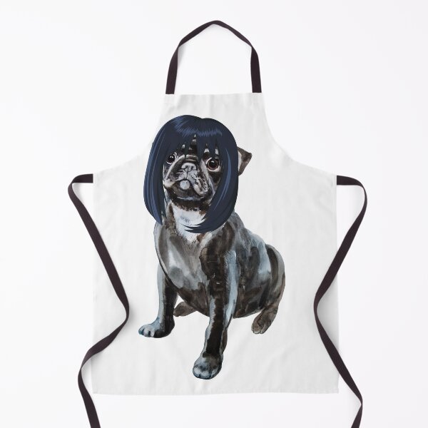 Item preview, Dog with a wig. Cute dog design. Pug with a wig. Dog with a curly wig. designed and sold by Doggymadness.