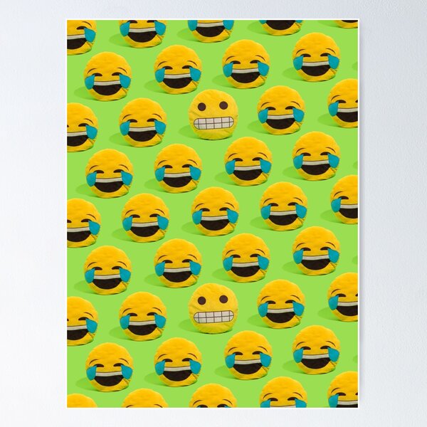 Cartoon Yellow Smiley Face Emoji Emoticon Surrendering in Fear Posters, Art  Prints by - Interior Wall Decor #1413892