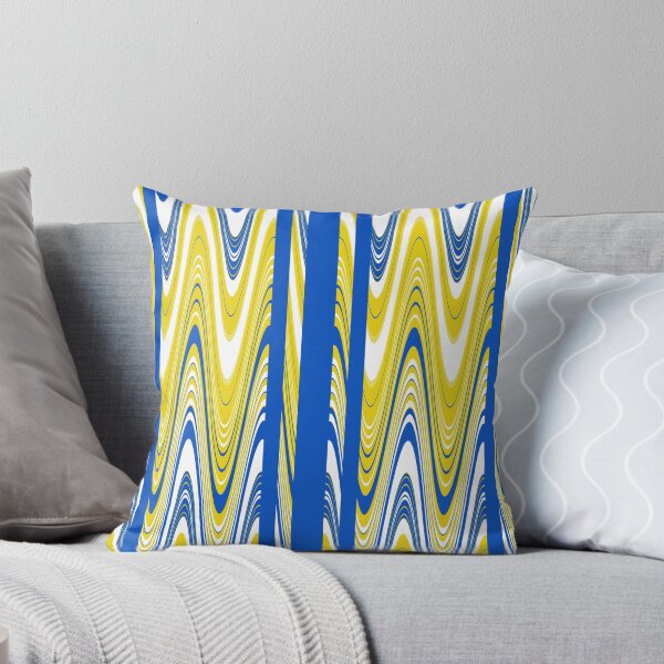 Item preview, Blue and yellow striped sixties geometric repeating pattern. designed and sold by SandraPDesigns.