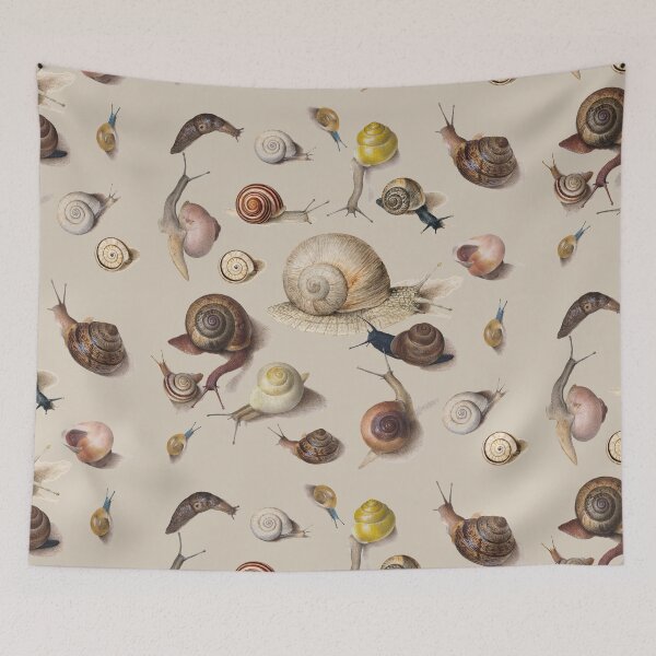 Item preview, Snail Garden Cute Animals snails watercolor illustration art designed and sold by antiqueart.