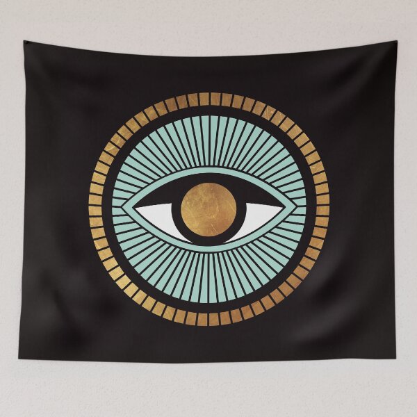 Item preview, Evil Eye Gold Amulet designed and sold by Inogitna Designs.