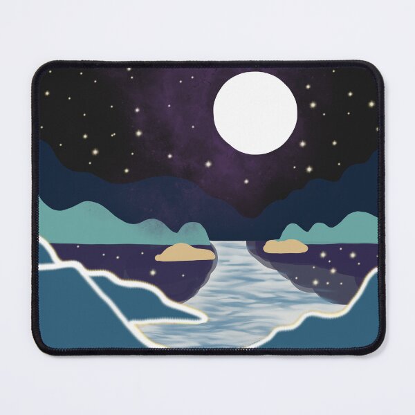 Item preview, Silver lake and serene mountains under starred sky designed and sold by BHAVANI REDDY.