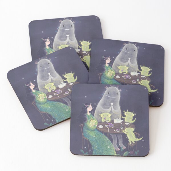 Item preview, STAR CIRCUIT AXOLOTTLE Tea party friends transparent background designed and sold by morikoMomoko.
