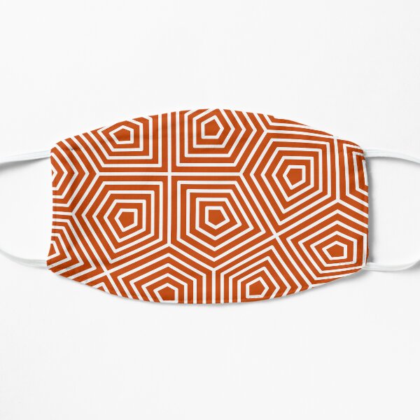 Cairo Pentagonal Tiling Orange White Flat Mask