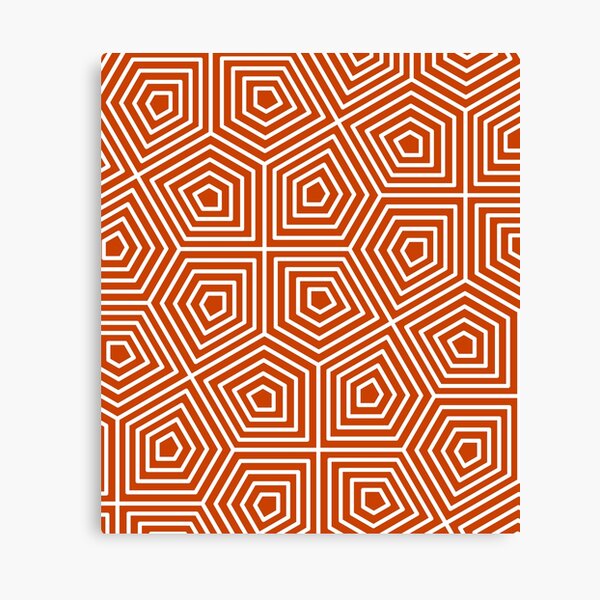 Cairo Pentagonal Tiling Orange White Canvas Print