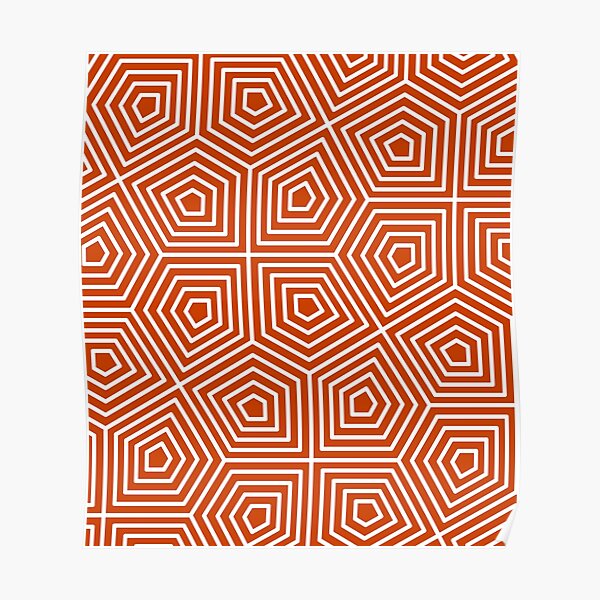 Cairo Pentagonal Tiling Orange White Poster