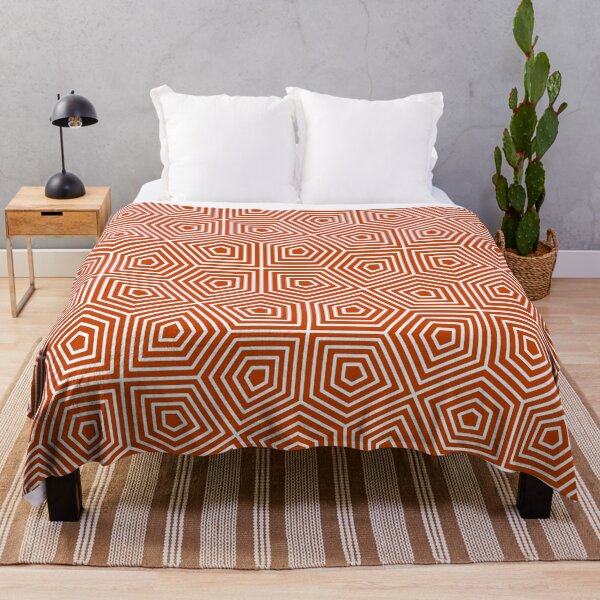 Cairo Pentagonal Tiling Orange White Throw Blanket