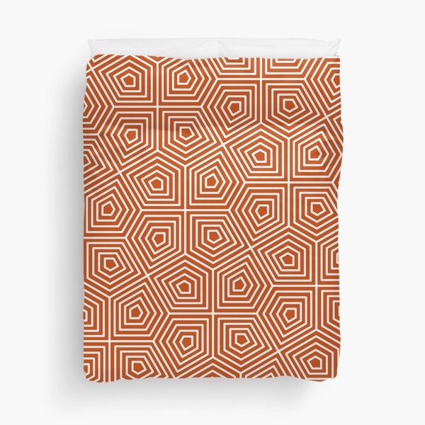 Cairo Pentagonal Tiling Orange White Duvet Cover
