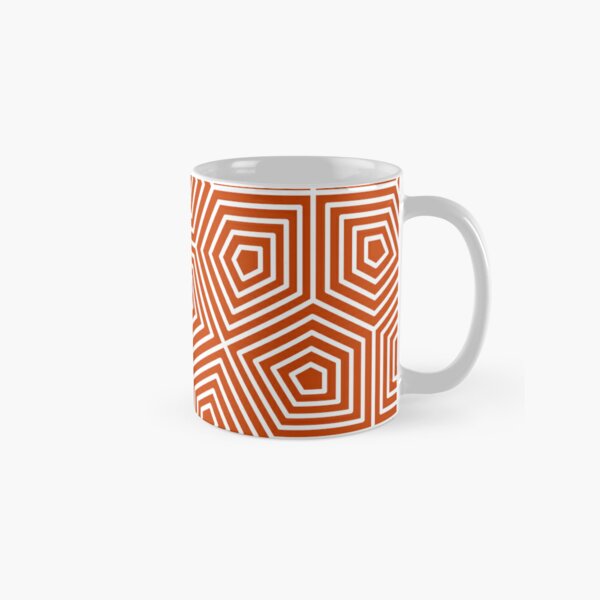 Cairo Pentagonal Tiling Orange White Classic Mug