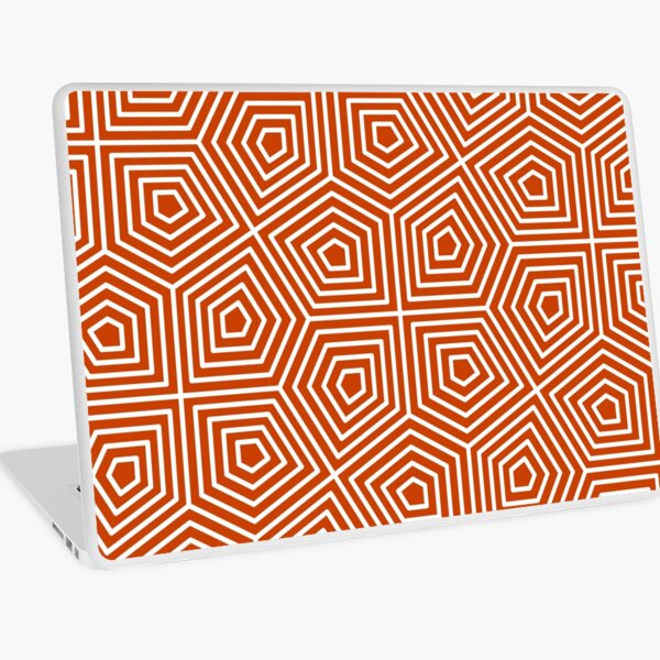 Cairo Pentagonal Tiling Orange White Laptop Skin