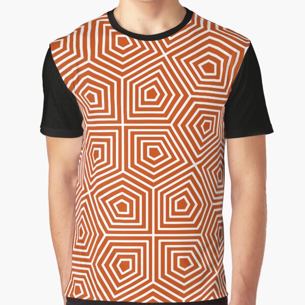 Cairo Pentagonal Tiling Orange White Graphic T-Shirt