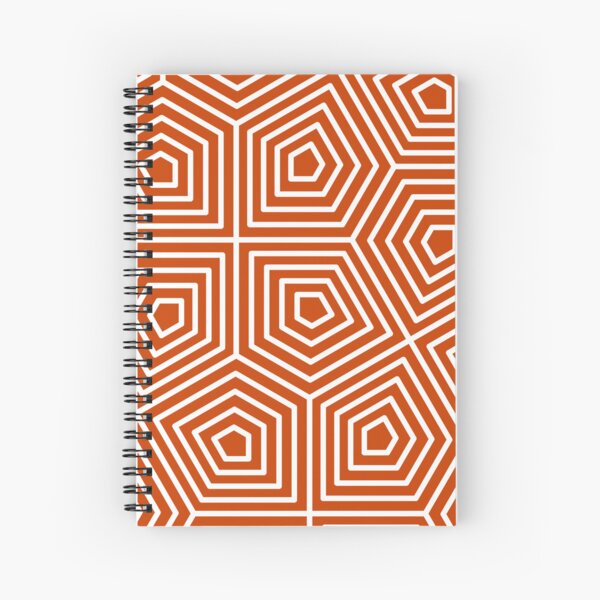 Cairo Pentagonal Tiling Orange White Spiral Notebook