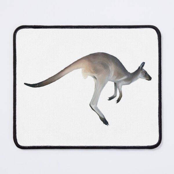 Item preview, Bouncing Kangaroo. Australian Grey Kangaroo an iconic animal hoping through the bush. Realistically illustrated. designed and sold by PlumpPlumStudio.