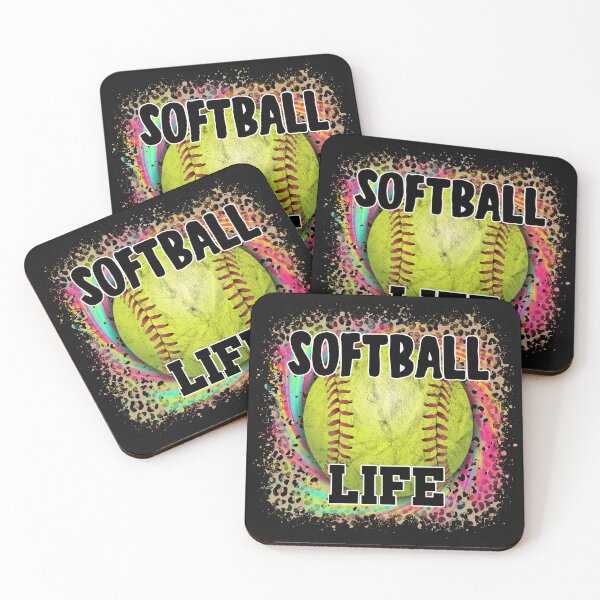 Item preview, Softball Life Tie Dye Leopard Print Yellow Ball designed and sold by ChicoryJunction.