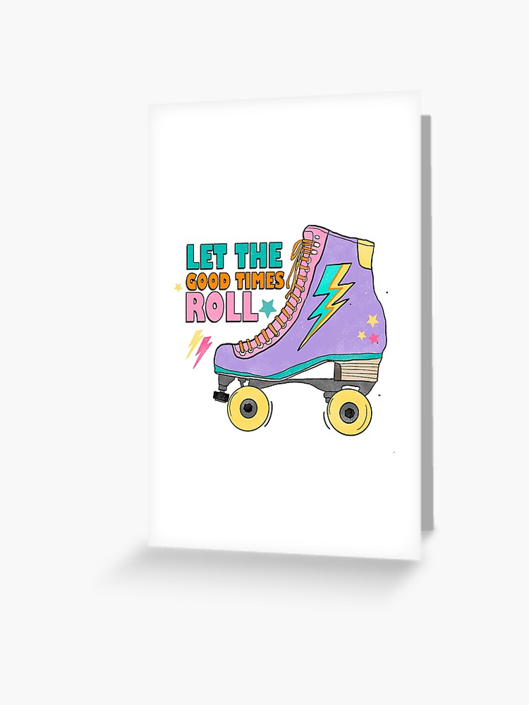 Retro 80's, 90's Rainbow Unicorn Roller Skate Printable Happy